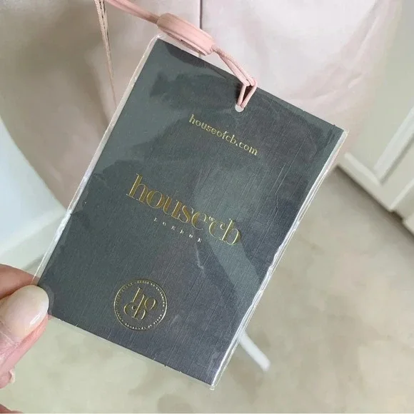 House of CB Lace Cutout Body Con Dress in Crystal Pale Pink Size S NWT - Picture 12 of 15